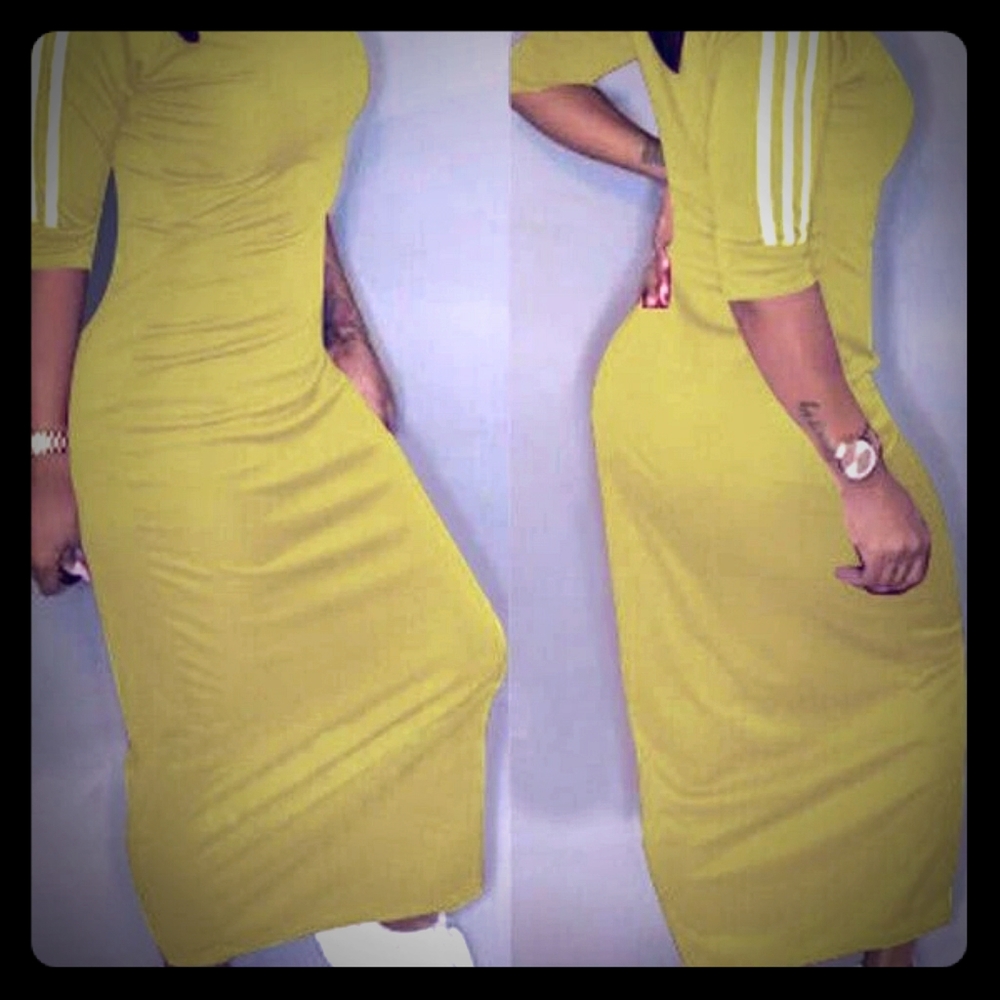 Stripe Sleeve Maxi Dress